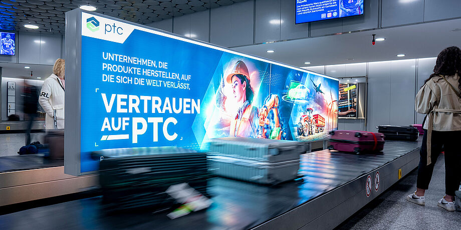 Werbefläche Slide Frames im Gepäckrückgabebereich