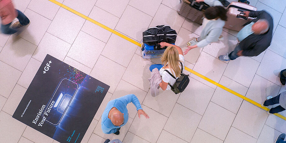 Werbefläche Bodenaufkleber im Terminal 