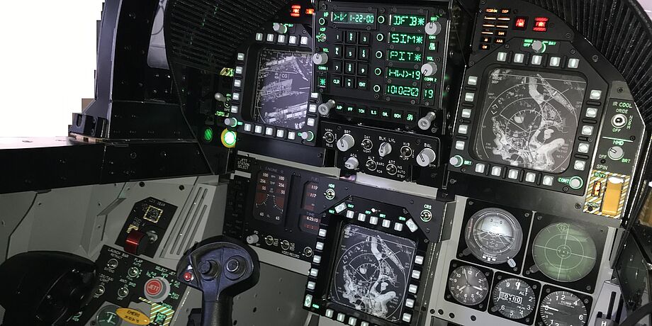 Cockpitbild des Simulators