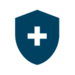 Icon Schutzschild mit Pluszeichen