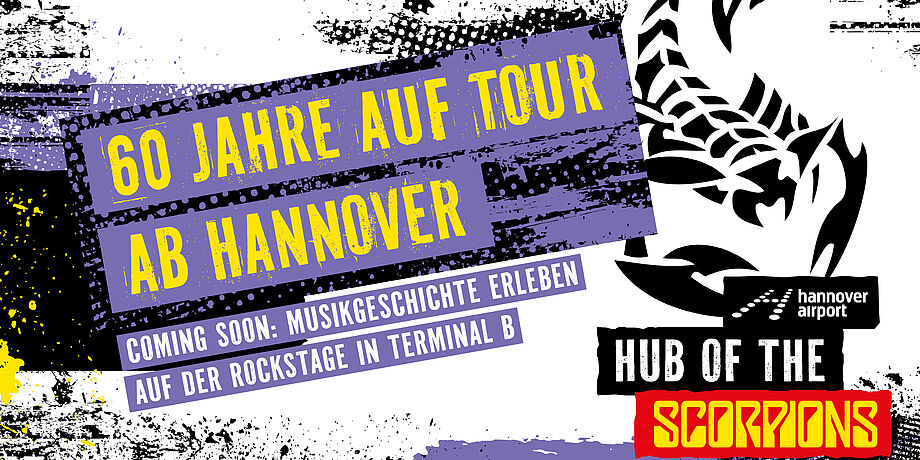 Anzeigenmotiv "Hub of the Scorpions" zum 60. jährigen Jubiläum der Band Scorpions