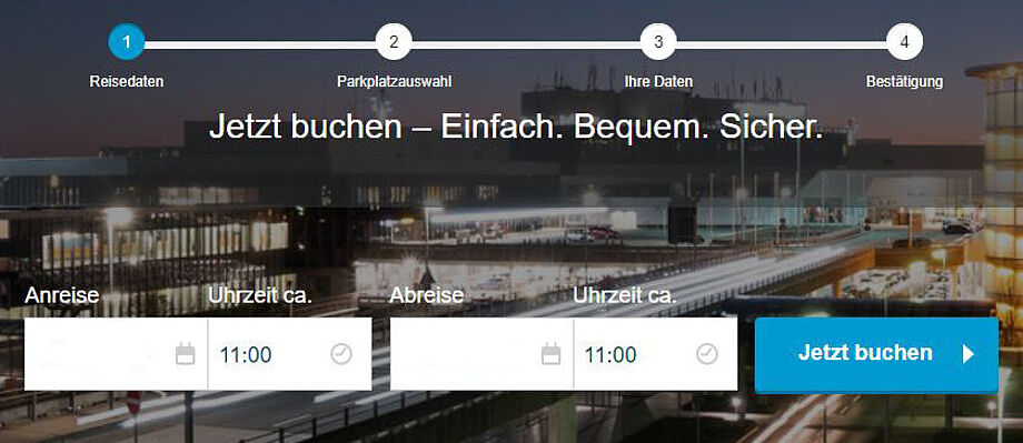 Musterbild der Buchungsmaske für das Parktool