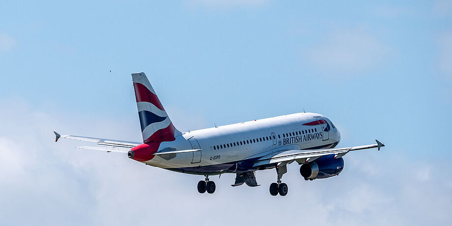 Airbus 320 im Landeanflug